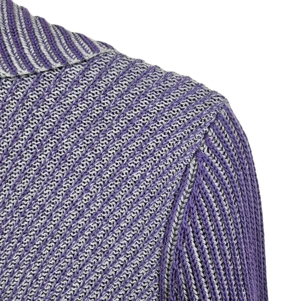 Coldwater Creek Heather Purple Open Front Sweater Cardigan Size Medium Petite‎ - Picture 6 of 11